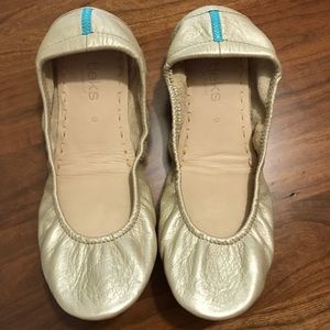 Tieks Metallic Champagne Ballet Flats.